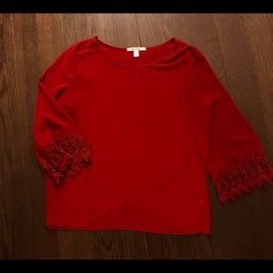 Maroon Blouse with Lace